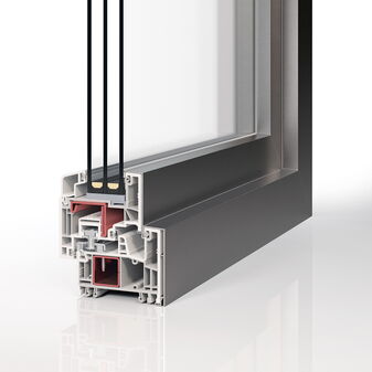 Aluminium-Kunststofffenster PaXabsolut 4 flaechenversetzt